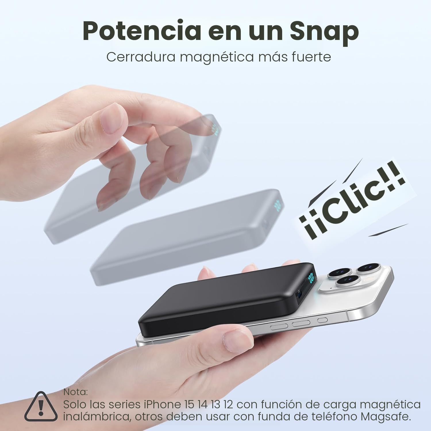 CARGADOR PORTÁTIL MAGNÉTICO DE 10800MAH PARA PAQUETE DE BATERÍA MAGSAFE, BANCO DE ENERGÍA INALÁMBRICO CON CARGA RÁPIDA PD - 2