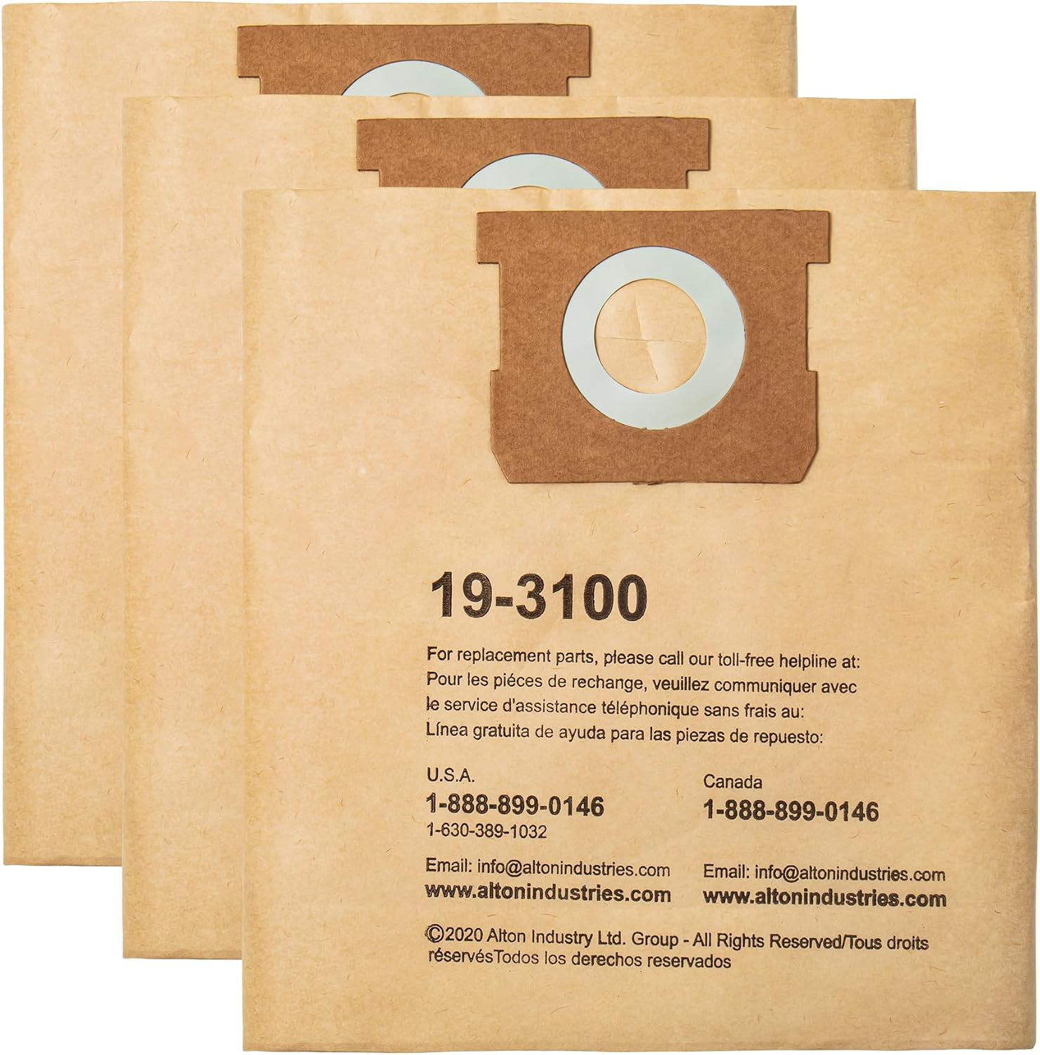 PAQUETE DE 3 BOLSAS DE FILTRO STANLEY 19-3100, PARA ASPIRADORA HÚMEDA/SECA DE 5-8 GALONES, COMPATIBLE CON STANLEY SL18115 - 1