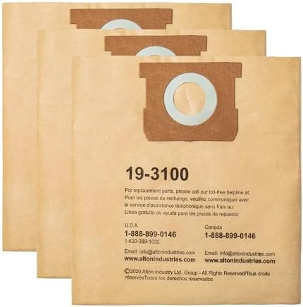 PAQUETE DE 3 BOLSAS DE FILTRO STANLEY 19-3100, PARA ASPIRADORA HÚMEDA/SECA DE 5-8 GALONES, COMPATIBLE CON STANLEY SL18115 - 6