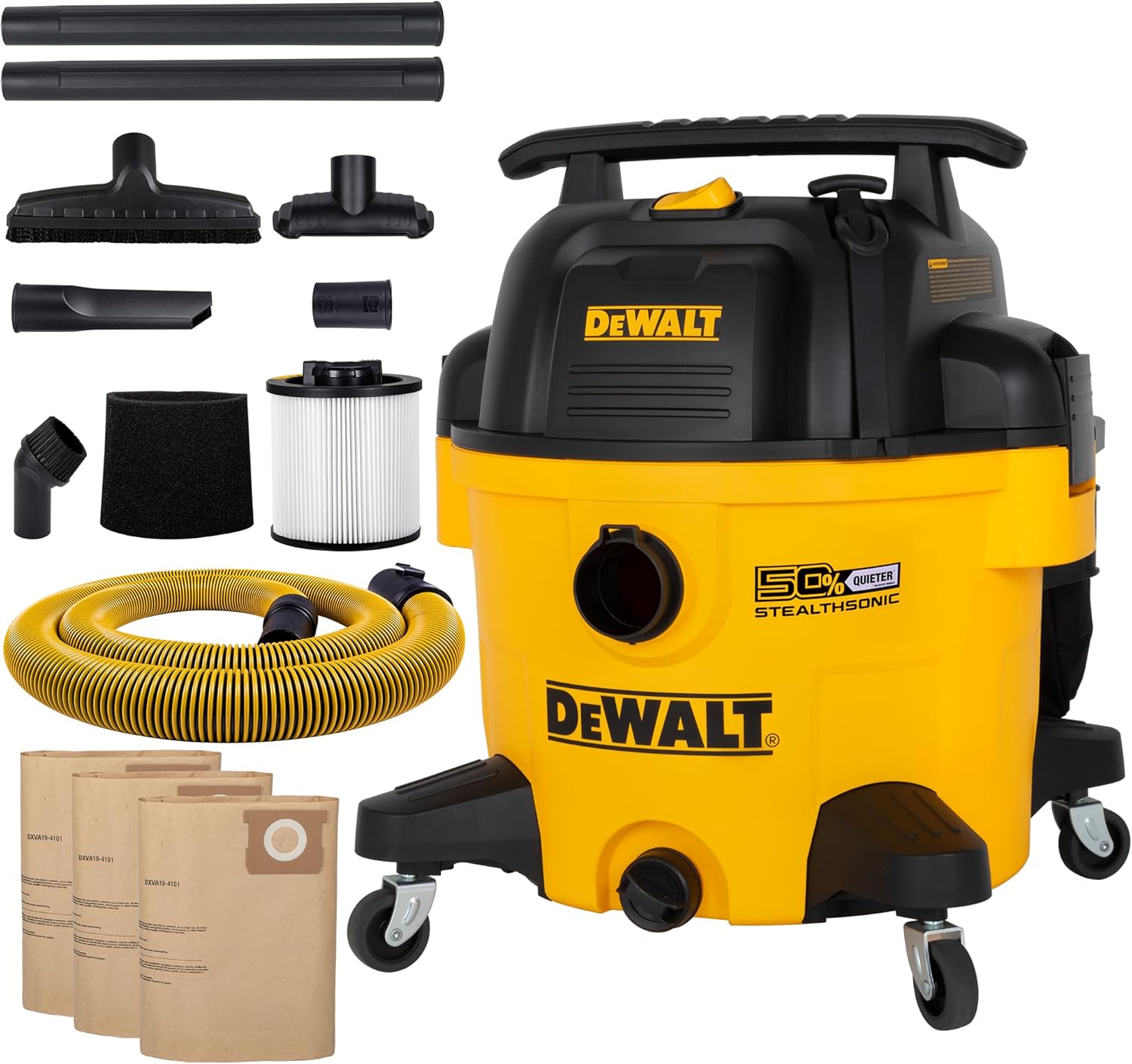 DEWALT STEALTHSONIC - ASPIRADORA DE POLIETILENO ULTRA SILENCIOSA DE 9 - 1