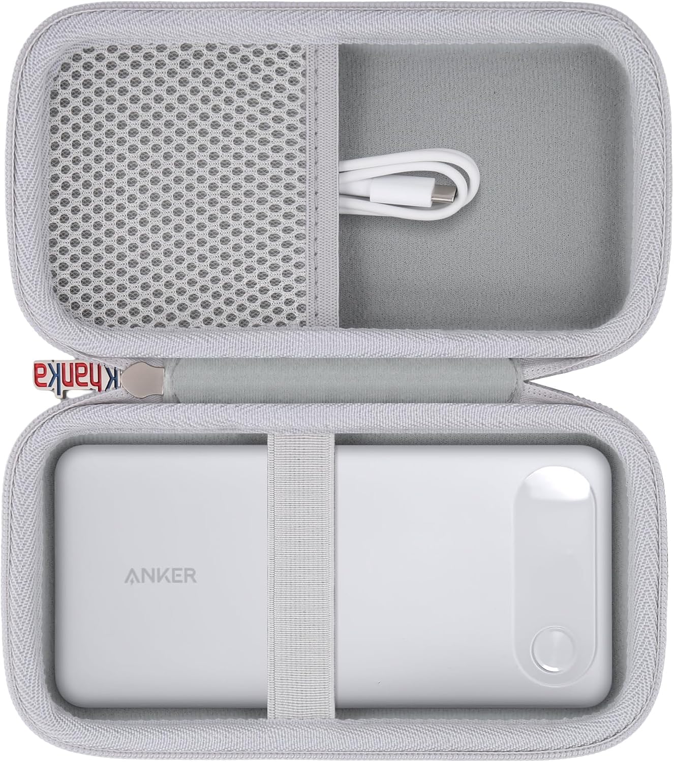 KHANKA ESTUCHE DE VIAJE PARA BANCO DE ENERGÍA ANKER, CARGADOR PORTÁTIL DE 20,000 MAH, SOLO FUNDA BLANCO - 1