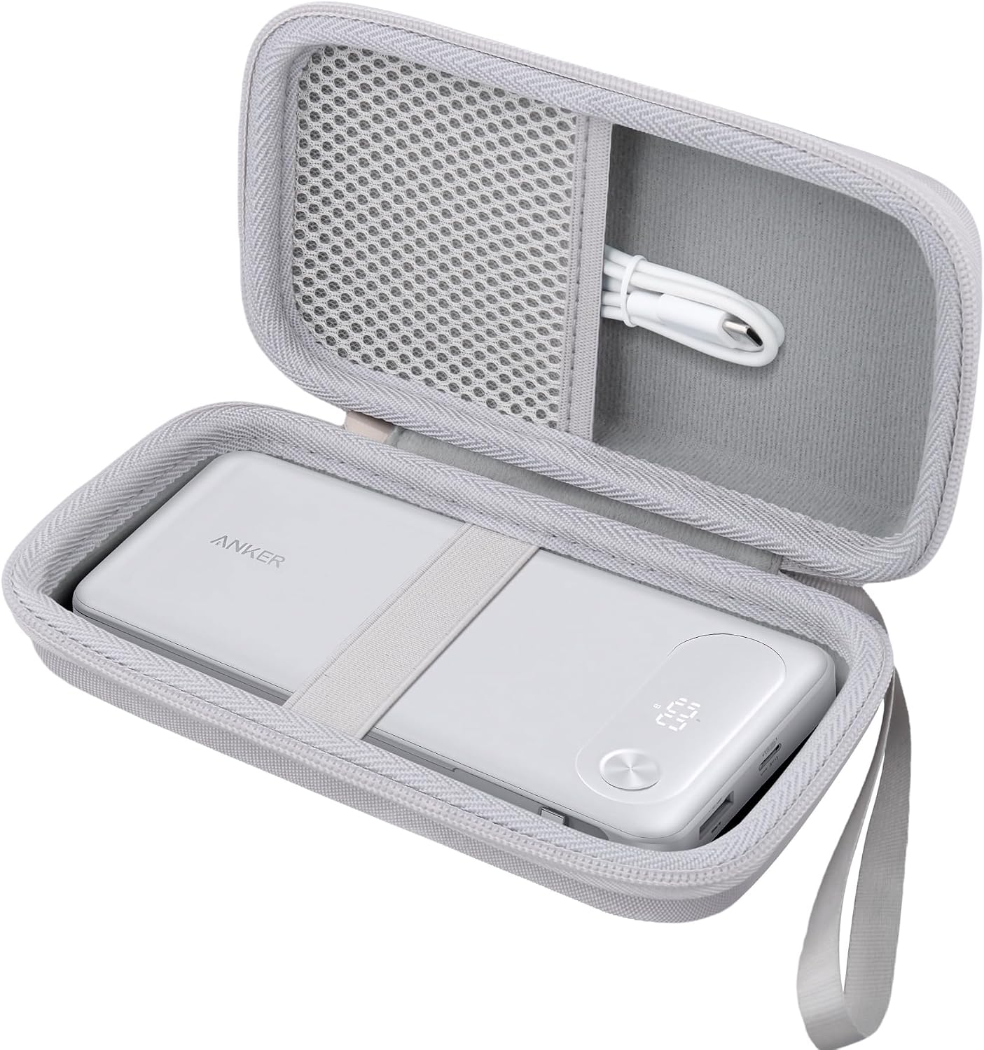 KHANKA ESTUCHE DE VIAJE PARA BANCO DE ENERGÍA ANKER, CARGADOR PORTÁTIL DE 20,000 MAH, SOLO FUNDA BLANCO - 2
