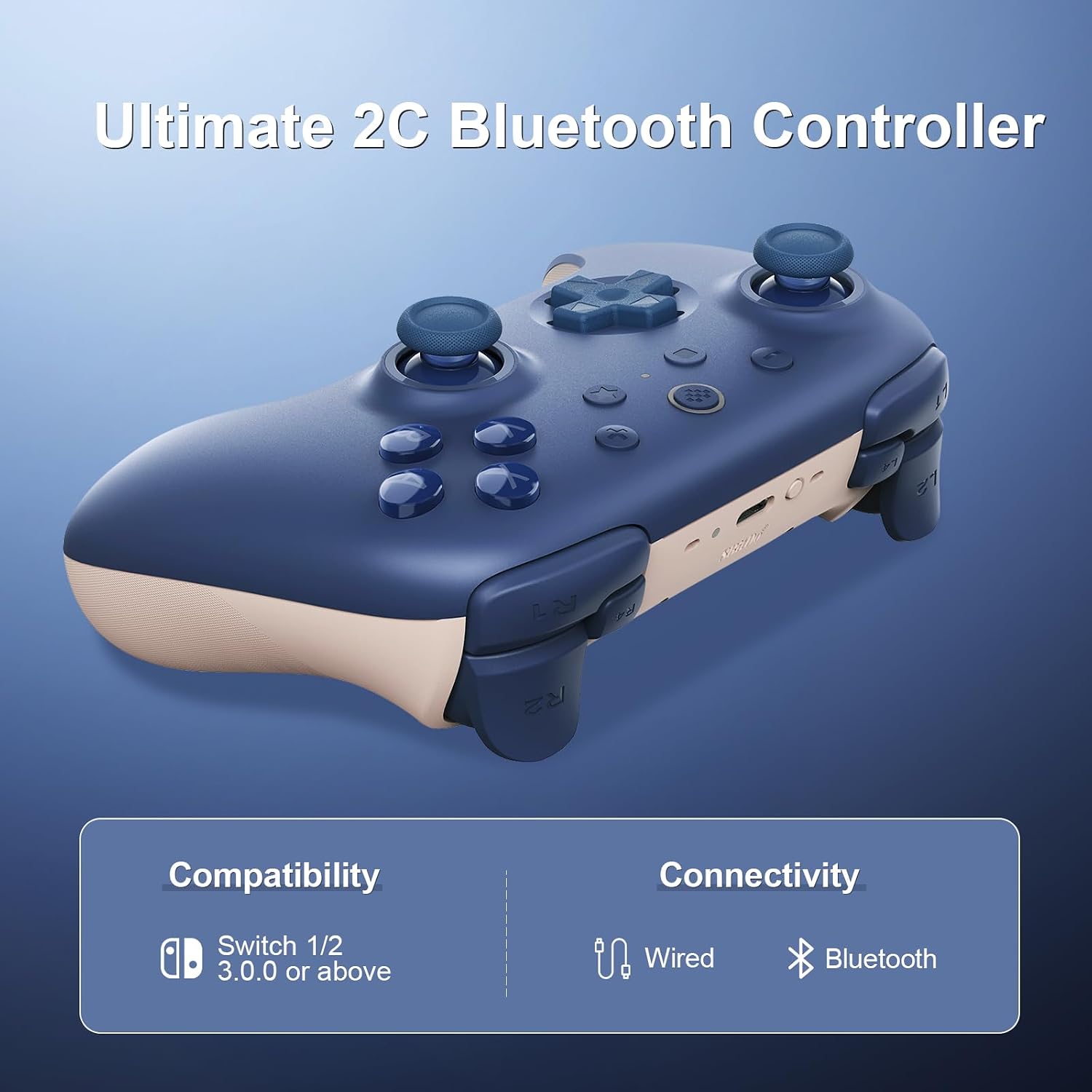 8BITDO ULTIMATE 2C BLUETOOTH CONTROLLER FOR SWITCH 2, SWITCH, SWITCH CONTROLLER WITH 6-AXIS MOTION CONTROL, RUMBLE - 2
