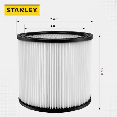 STANLEY 08-2566B FILTROS DE ALTA EFICIENCIA PARA ASPIRADORA SHOP VAC, FILTRO DE CARTUCHO DE REPUESTO PARA LA MAYORÍA - 5