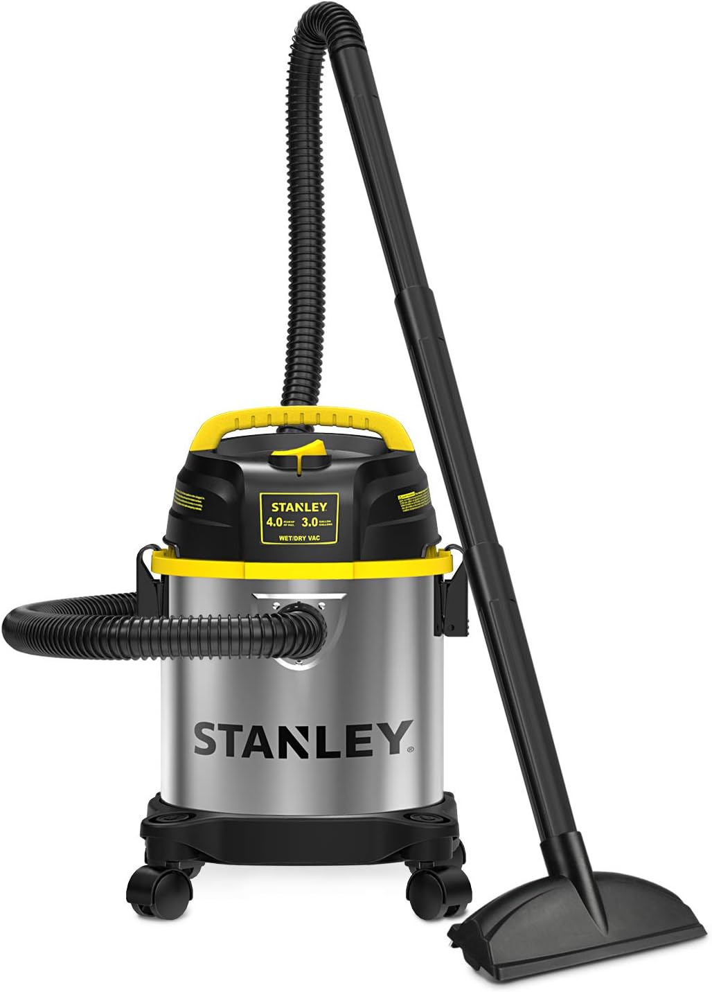 STANLEY ASPIRADORA EN SECO Y HÚMEDO DE 3 GALONES, MOTOR POTENTE DE 4 HP DE PICO, ASPIRADORA DE TALLER MULTIFUNCIONAL - 1