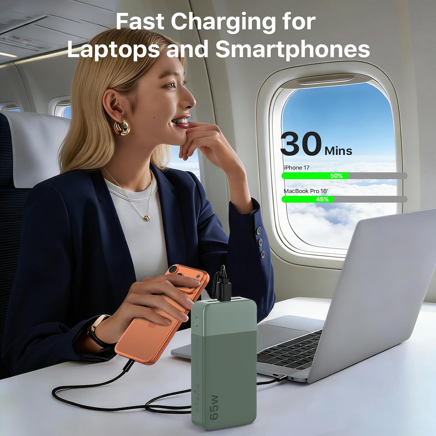 NOBIS CARGADOR PORTÁTIL 20000MAH 65W POWER BANK CARGA RÁPIDA - 2
