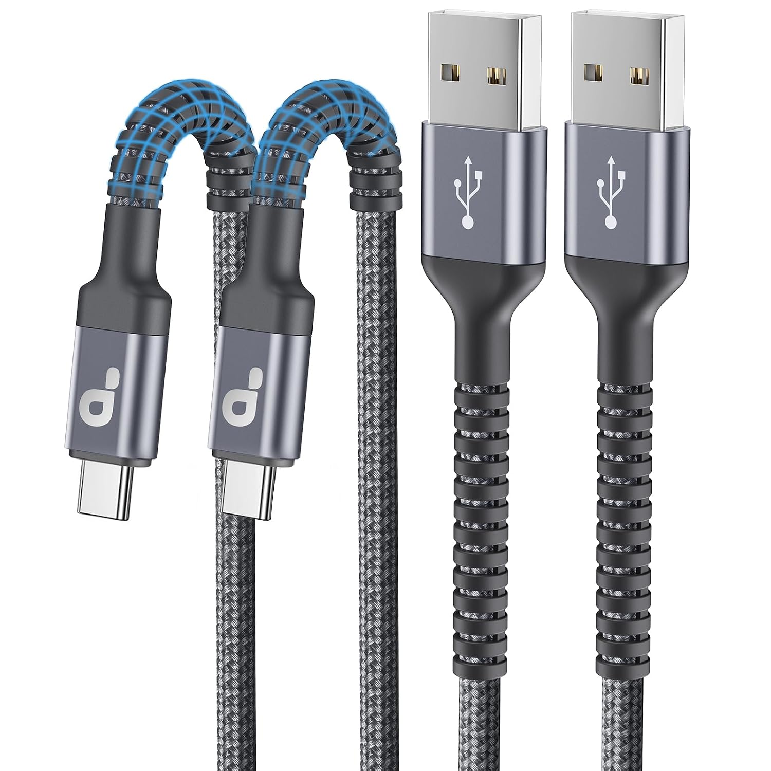 CABLE USB A USB C DE CARGA RÁPIDA DE 3 A, CABLE USB A A USB C 2 UNIDADES - 1