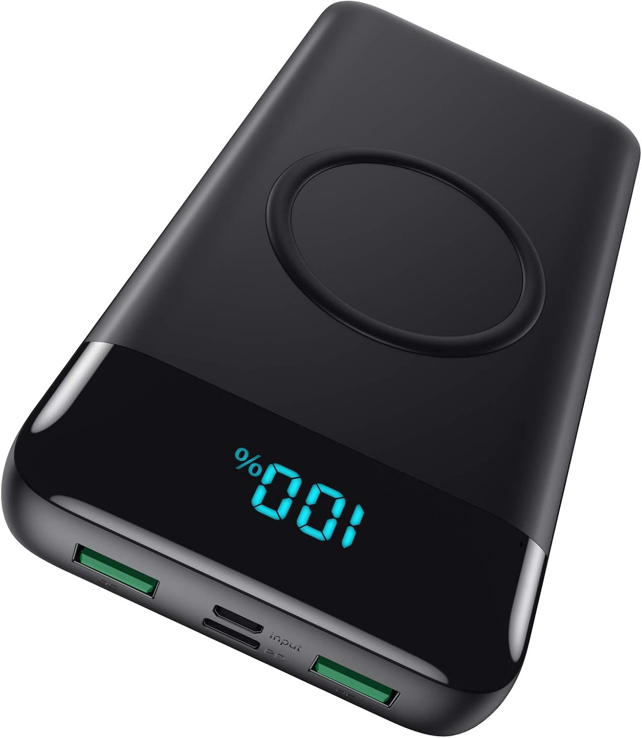 CARGADOR PORTÁTIL INALÁMBRICO 30,800 MAH, 15 W DE CARGA INALÁMBRICA USB C, BANCO DE ENERGÍA CON CARGA RÁPIDA DE 25 W PD QC - 1