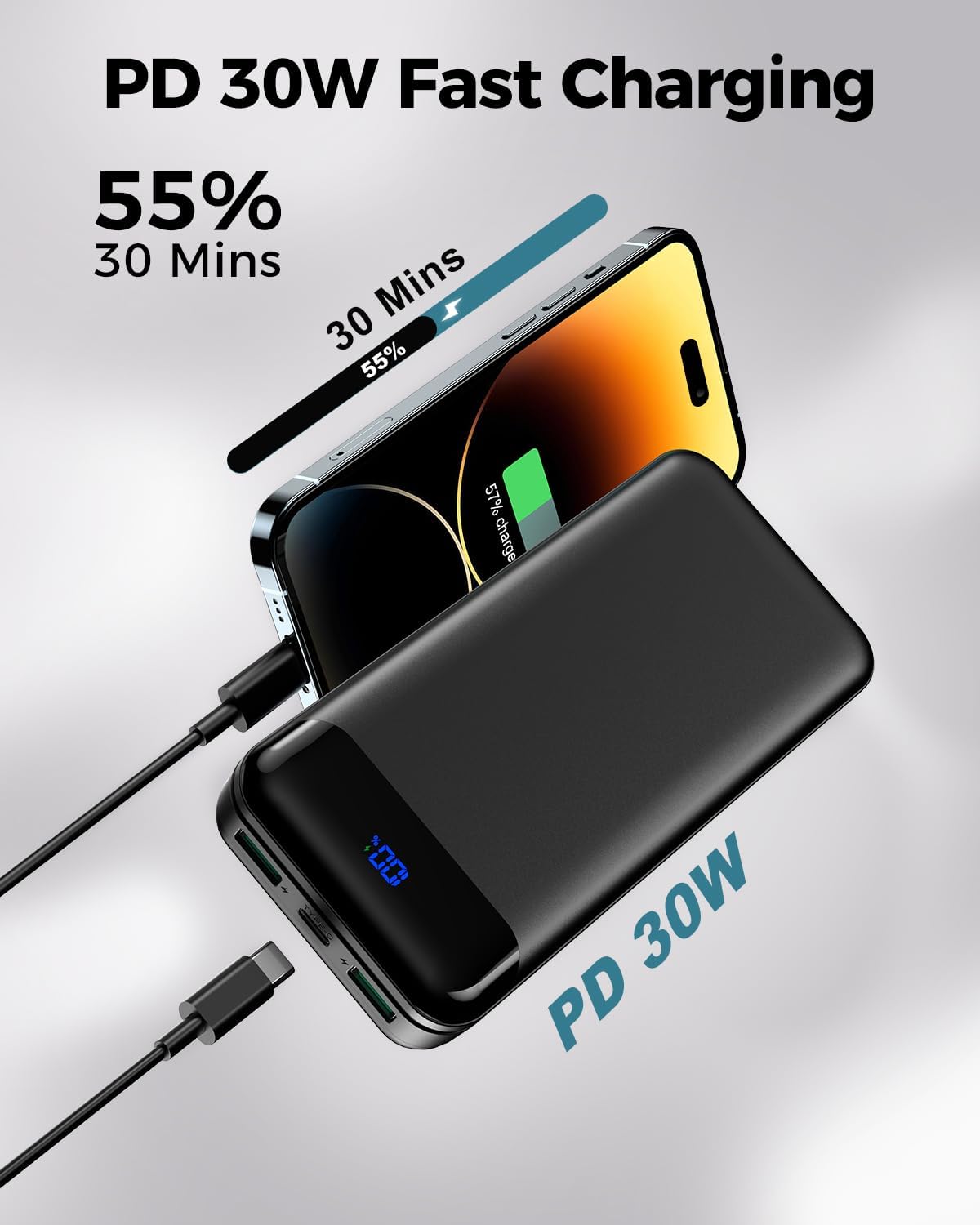 CARGADOR PORTÁTIL FLYKANGAROO POWER BANK 40000MAH, PD 30W DE CARGA RÁPIDA - 2