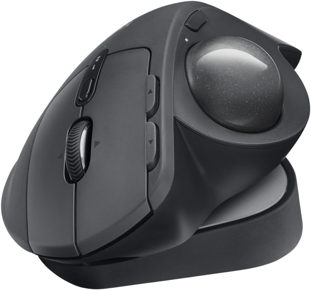 LOGITECH MX ERGO S MOUSE AVANZADO DE TRACKBALL INALÁMBRICO, MOUSE ERGONÓMICO INALÁMBRICO RECARGABLE USB-C CON BLUETOOTH - 1