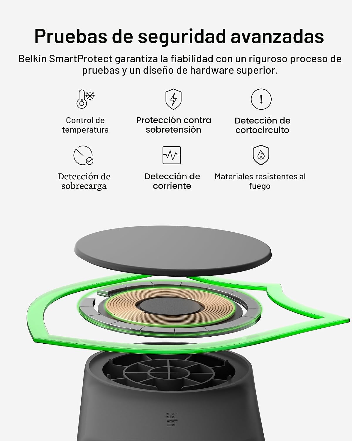 BELKIN - CARGADOR MAGSAFE COMPATIBLE, ESTACIÓN DE CARGA 2 EN 1, SOPORTE DE CARGADOR INALÁMBRICO MAGNÉTICO QI2.2 DE 25W, - 3