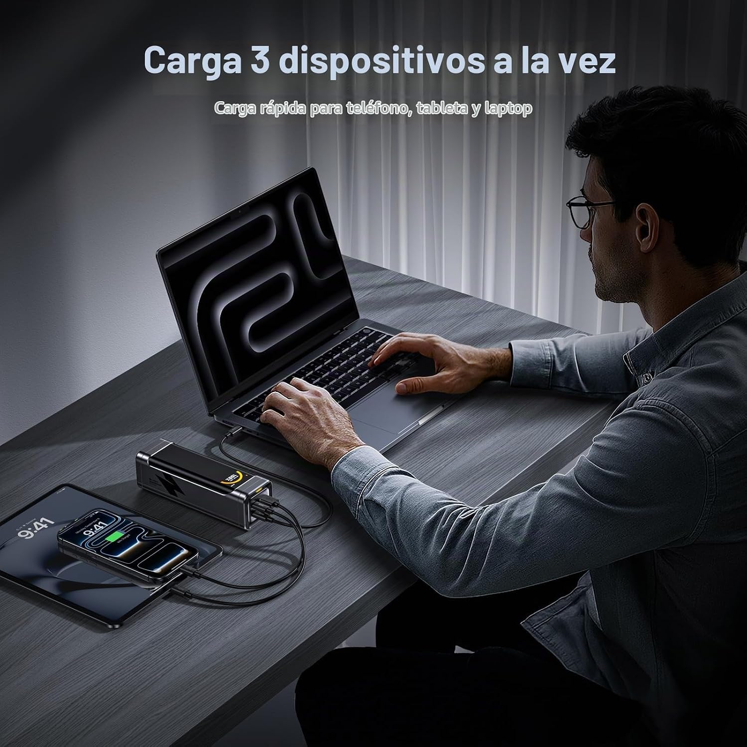 AOHI - BANCO DE ENERGÍA PARA PORTÁTIL DE 25200 MAH 170 W, SALIDA MÁXIMA DE 100 W, CARGADOR PORTÁTIL USB-C PD 3.0, COMPATIBLE - 6