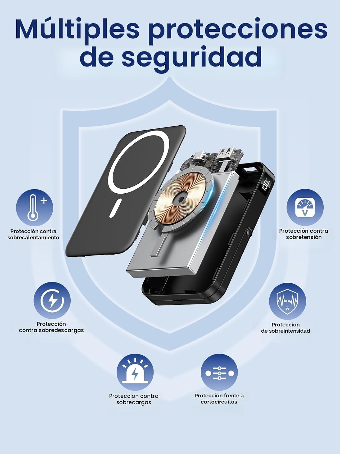 CARGADOR PORTÁTIL PARA BATERÍA MAGSAFE, BANCO DE ENERGÍA DE 10000 MAH CON SOPORTE PLEGABLE, CARGA RÁPIDA PD ESENCIAL - 5