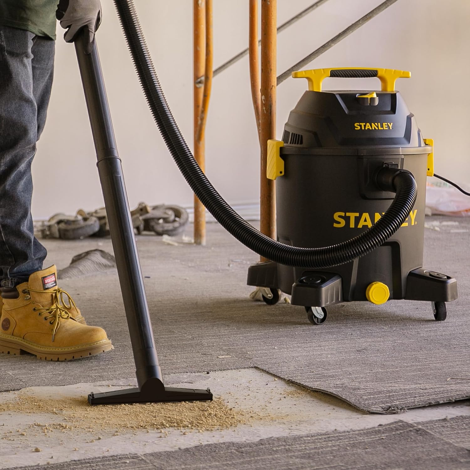 STANLEY SL18701P-10A ASPIRADORA HÚMEDA/SECA, 10 GALONES 6.0 CON PICO HP, 10 GALONES, NEGRA - 2