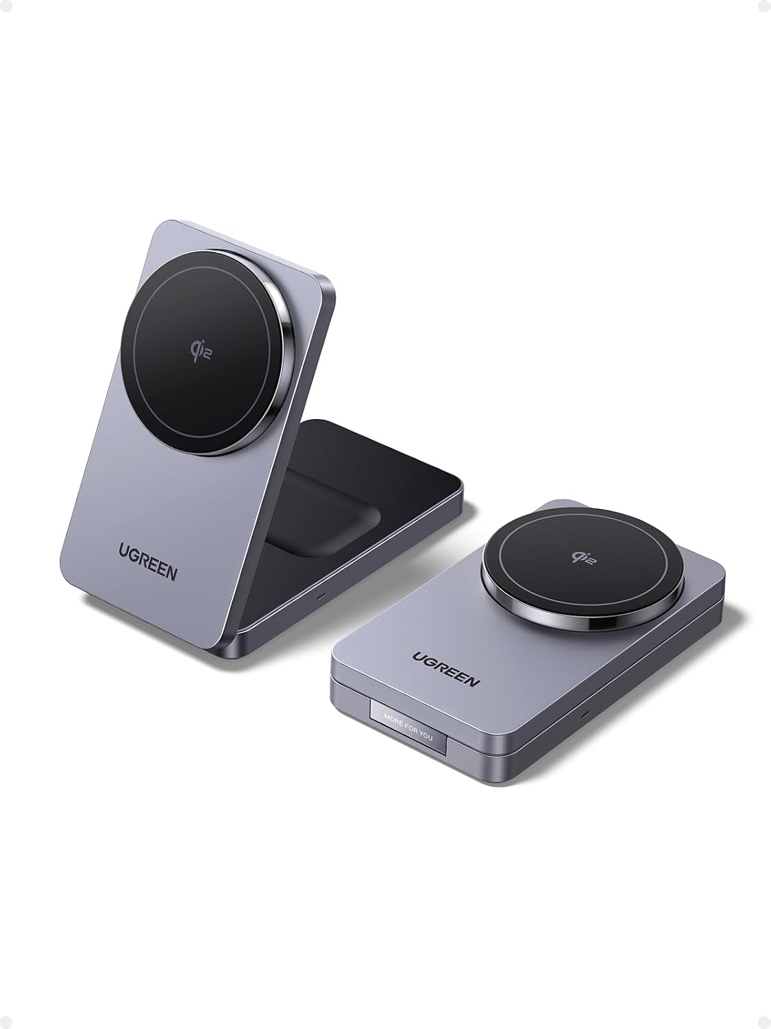 UGREEN MAGFLOW QI2 15W 2-EN-1 SOPORTE DE CARGADOR INALÁMBRICO PLEGABLE - 1