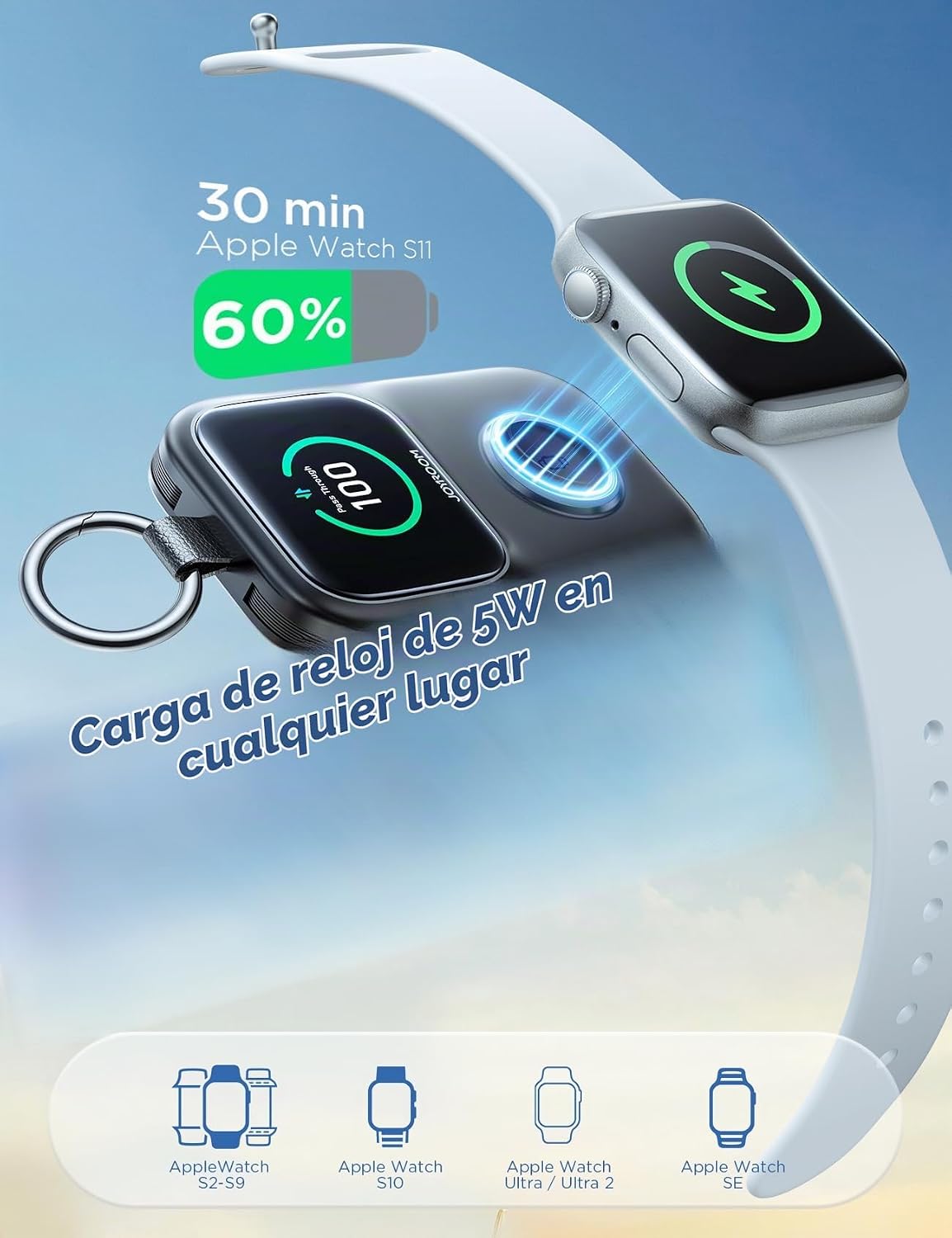 JOYROOM CARGADOR PORTÁTIL PARA APPLE WATCH, BATERÍA EXTERNA DE 5000 MAH, 20 W PD, CARGA RÁPIDA, CABLES DOBLES INTEGRADOS Y 4 - 2