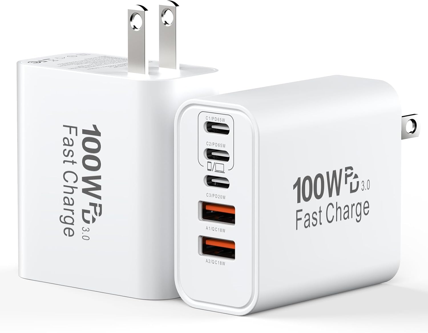 BLOQUES DE CARGA USB C, 100 W USB C DE PARED SÚPER RÁPIDO, CARGADOR TIPO C IPHONE USBC LADRILLO DE CARGA, CARGADOR - 1
