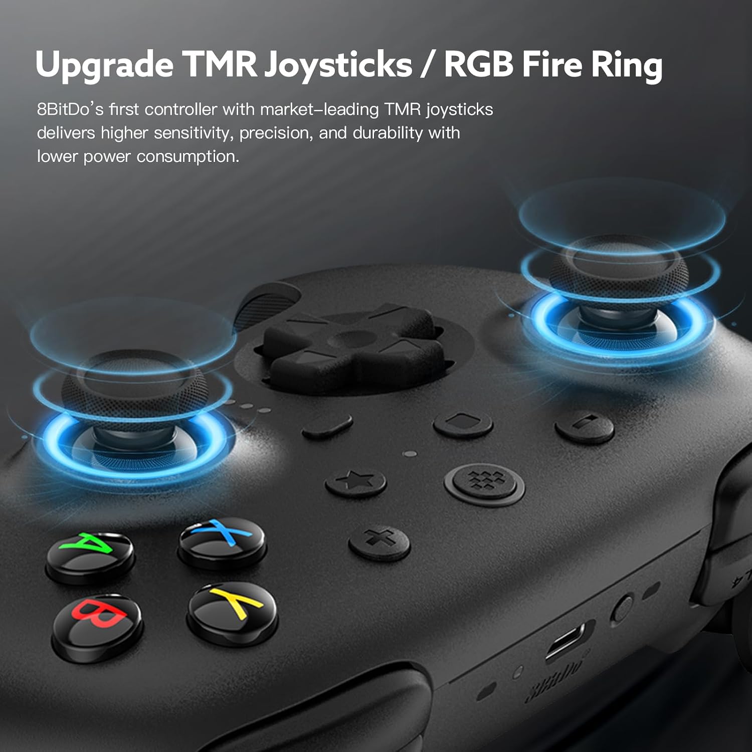 8BITDO ULTIMATE 2 WIRELESS 2.4G CONTROLLER TMR JOYSTICK UPDATE , STAR-RING RGB LIGHTS, ADJUSTABLE TRIGGER LOCKS, GAMEPAD - 2