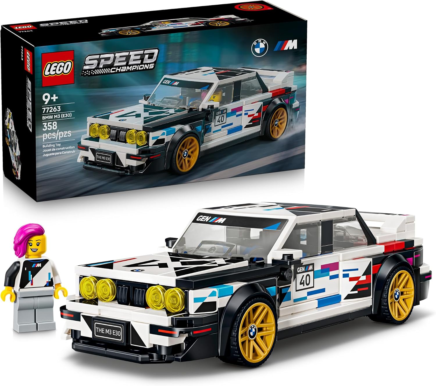 LEGO SPEED CHAMPIONS BMW M3 E30 - JUGUETE DE CONSTRUCCIÓN PARA NIÑOS Y NIÑAS, A PARTIR DE 9 AÑOS - AUTO DE JUGUETE - 1