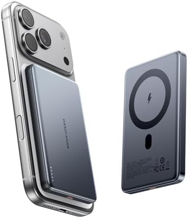 MOVE SPEED 0.5 10,000MAH BANCO DE ENERGÍA MAGNÉTICO, CARGADOR PORTÁTIL MAGSAFE PARA IPHONE 17 AIR ACCESORIOS, PAQUETE - 5
