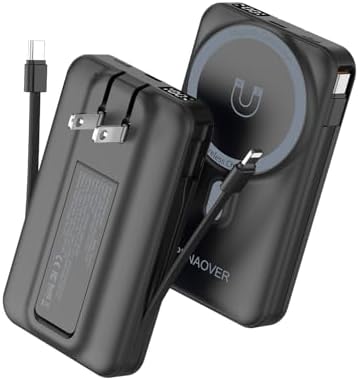 PARA MAGSAFE CARGADOR PORTÁTIL MAGNÉTICO, BATERÍA EXTERNA INALÁMBRICA DE 10000MAH CON CABLE INCORPORADO Y ENCHUFE DE PARED - 5
