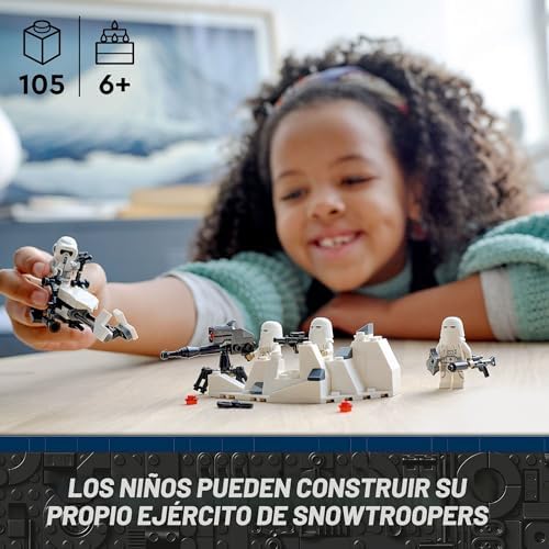 LEGO STAR WARS SNOWTROOPER - PAQUETE DE BATALLA 75320, JUGUETE DE CONSTRUCCIÓN CON 4 FIGURAS, LANZADORES Y BICICLETA RÁPIDA, - 6