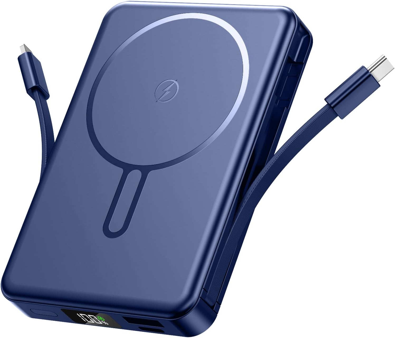 CARGADOR PORTÁTIL MAGNÉTICO, CARGADOR DE BATERÍA DE CARGA RÁPIDA DE 22.5 W, 10000 MAH, CARGADOR PORTÁTIL CON CABLE - 1