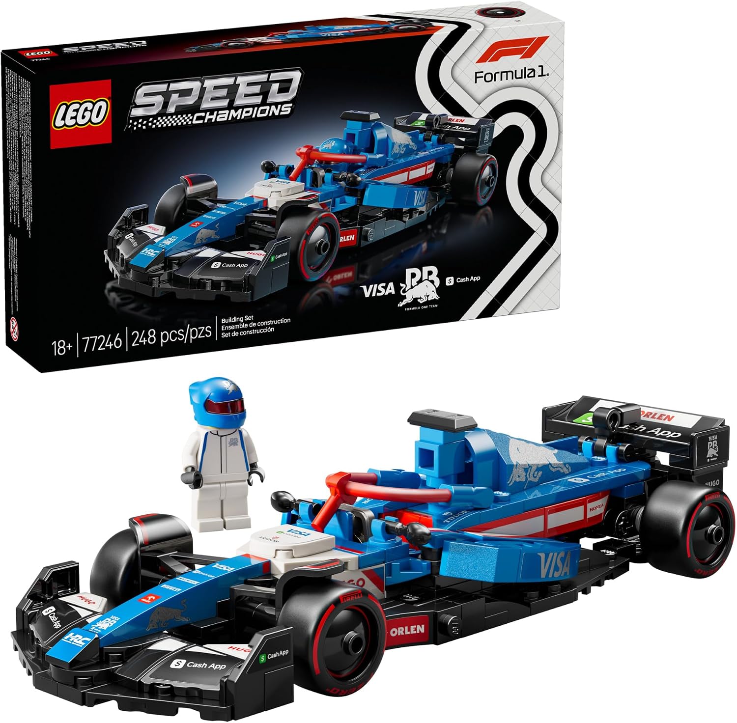 LEGO SPEED CHAMPIONS VISA CASH APP RB VCARB 01 F1 KIT DE MODELOS DE AUTOS DE CARRERAS JUEGOS DE CONSTRUCCIÓN PARA ADULTOS, - 1