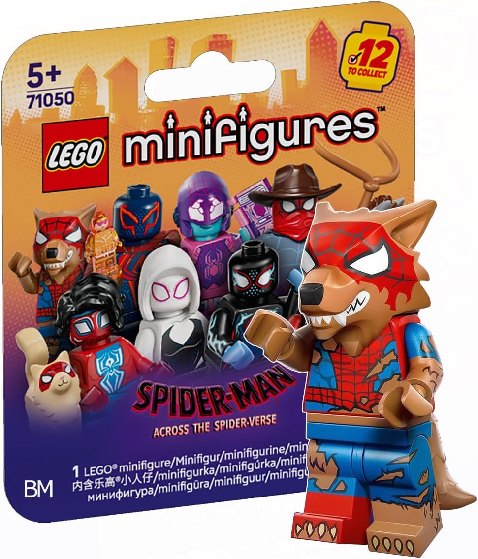 LEGO SPIDERMAN: A TRAVÉS DE LA MINIFIGURA DE SPIDERVERSE, PETER PARKER, HOMBRE ARAÑA HOMBRE LOBO 71050-12 - 1