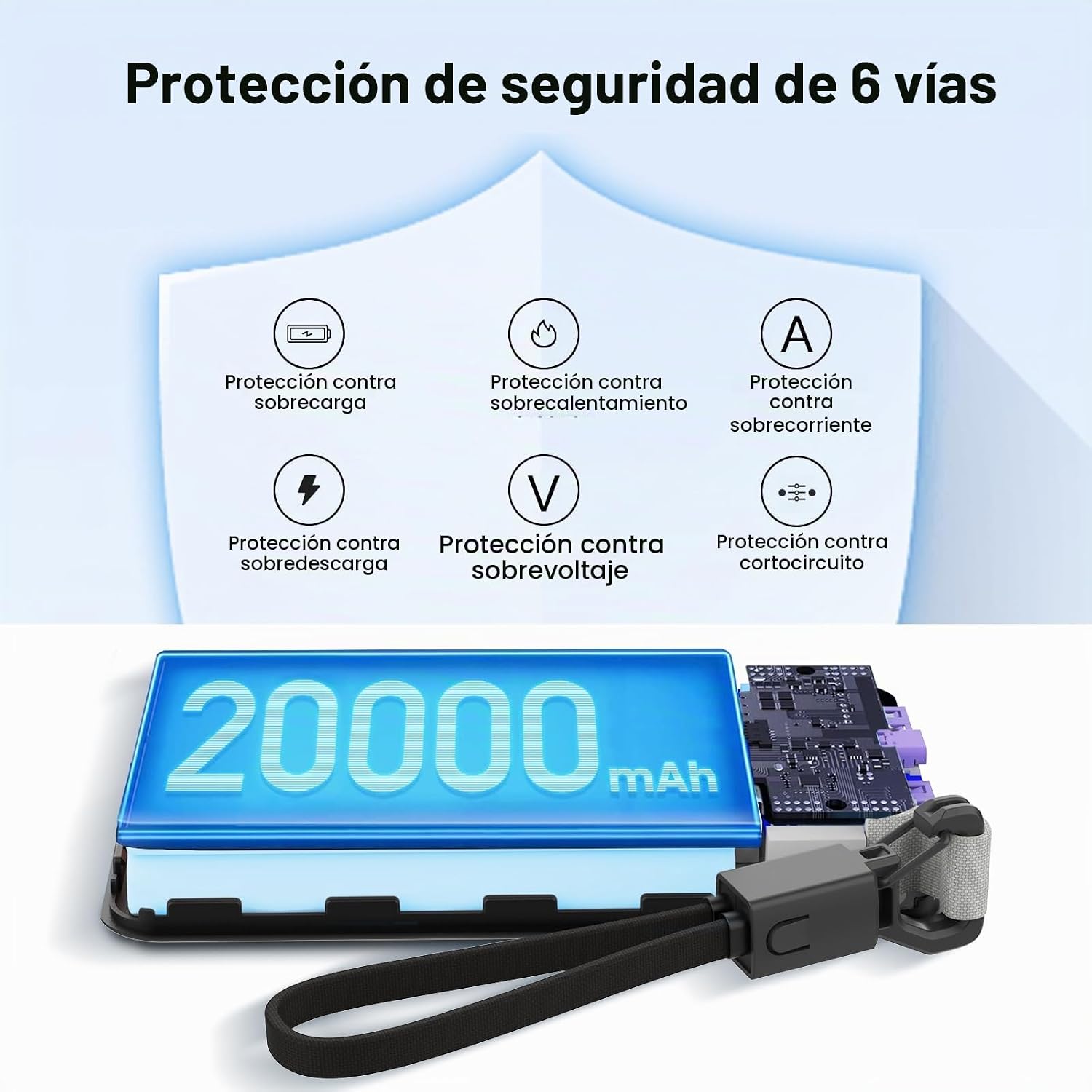 JUOVI BANCO DE ENERGÍA 45W 20000MAH CARGADOR PORTÁTIL CON CABLE DESMONTABLE - 6