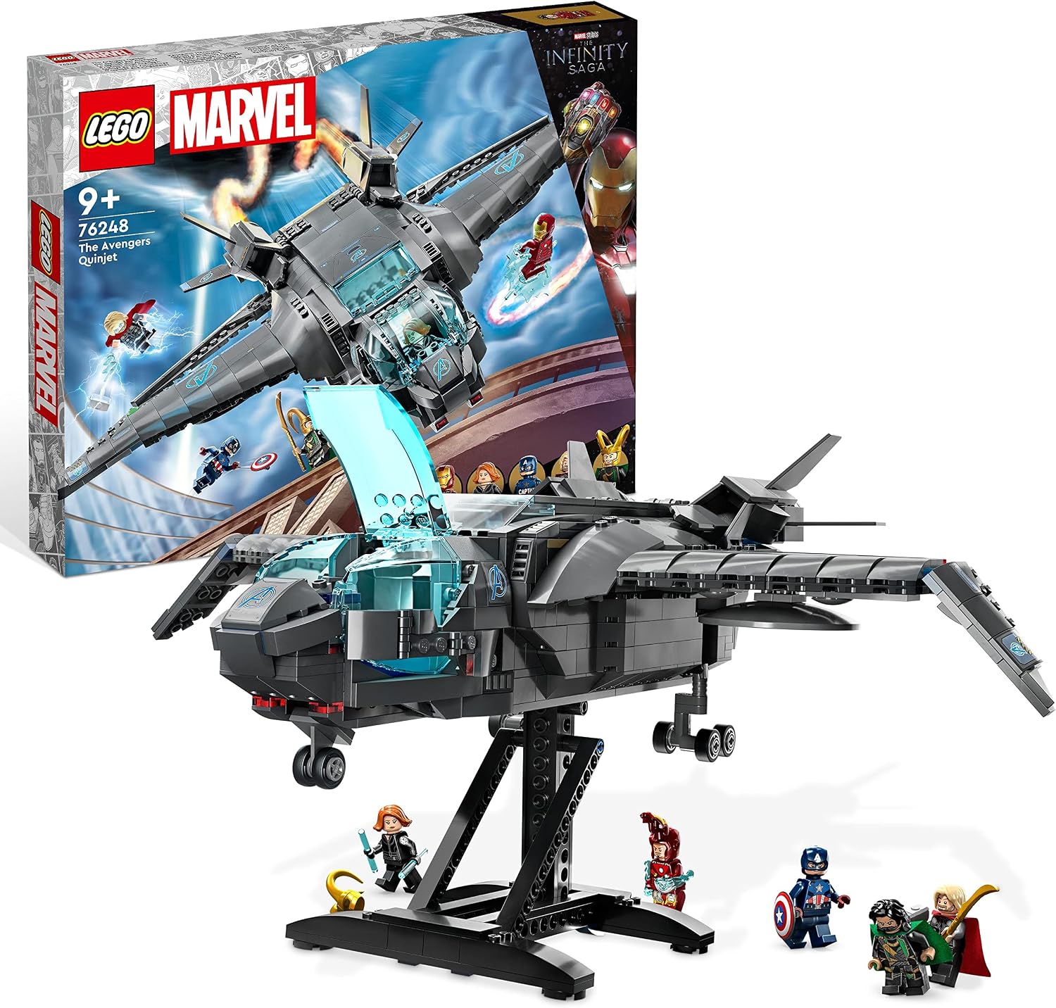 LEGO SUPER HEROES MARVEL AVENGERS QUINJET 76248 BLOQUES DE JUGUETE, PRESENTE, CÓMICS AMERICANOS, SUPERHÉROE, AVIÓN, HIKOKI, - 1
