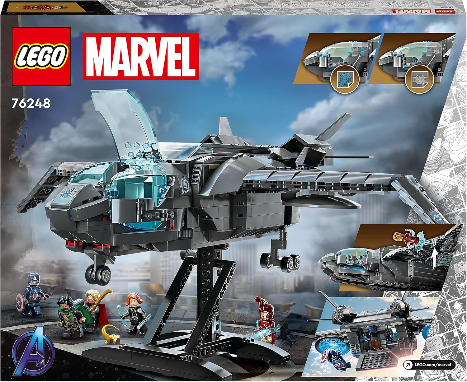 LEGO SUPER HEROES MARVEL AVENGERS QUINJET 76248 BLOQUES DE JUGUETE, PRESENTE, CÓMICS AMERICANOS, SUPERHÉROE, AVIÓN, HIKOKI, - 6