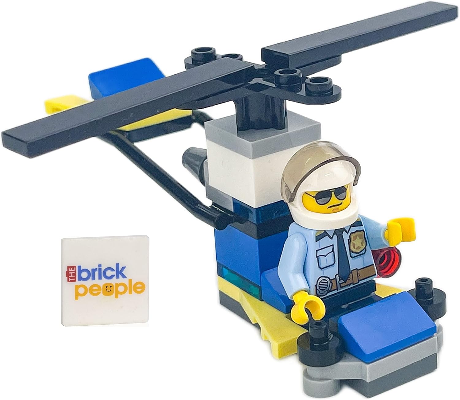 LEGO HOMBRE DE LA POLICÍA DE LA CIUDAD CON HELICÓPTERO, 1 PIEZA, 5 AÑOS, CONJUNTO DE CONSTRUCCIÓN - 1