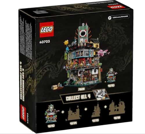 LEGO NINJAGO - JUEGO DE CONSTRUCCIÓN MICRO CITY 40703 BLOQUE MODULAR DE 5 PISOS CON CASAS DE TÉ Y BARRA DE SUSHI COMPATIBLE - 5