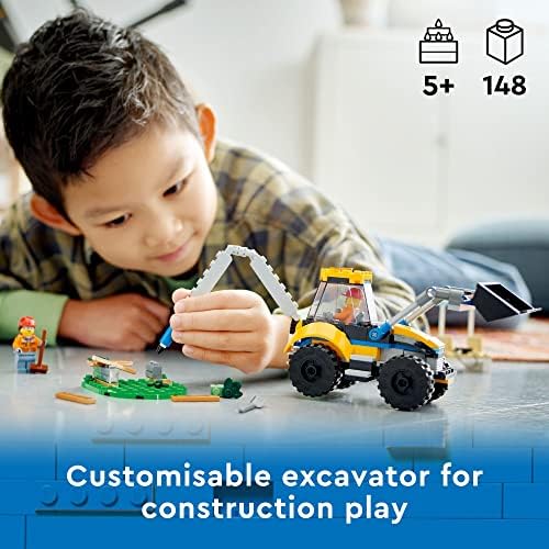 LEGO CITY CONSTRUCTION DIGGER 60385 - JUGUETE DE CONSTRUCCIÓN - MODELO DE EXCAVADORA CON HERRAMIENTAS Y MINIFIGURAS, JUEGO - 5