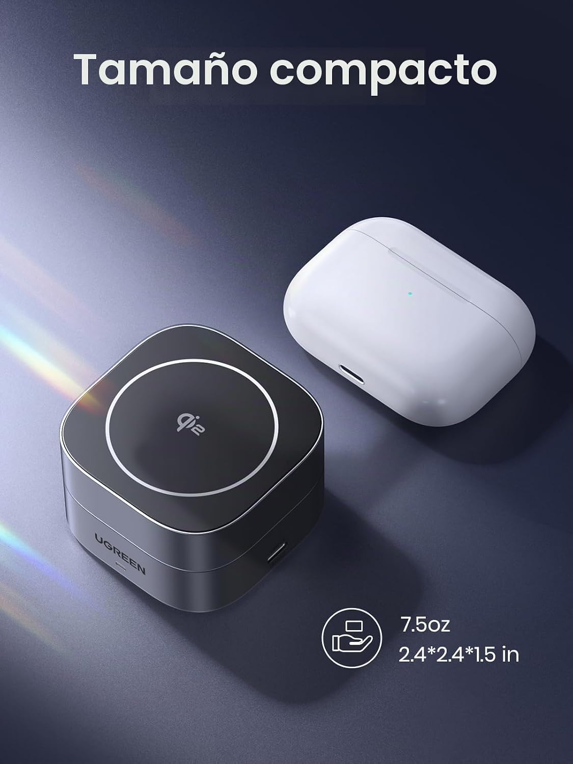 UGREEN MAGFLOW QI2 - ESTACIÓN DE CARGA PLEGABLE MAGNÉTICA, CARGADOR INALÁMBRICO RÁPIDO 2 EN 1 COMPATIBLE CON IPHONE 17/17 - 6