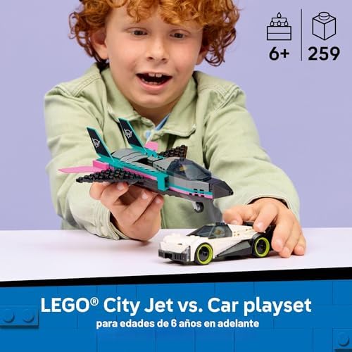 LEGO CITY JET VS. JUGUETES DE CONSTRUCCIÓN DE AUTOMÓVILES PARA NIÑOS, JUEGOS DE VEHÍCULOS PARA NIÑOS Y NIÑAS, A PARTIR DE 6 - 6