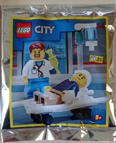 LEGO CIUDAD: MÉDICO Y PACIENTE CON CAMILLA Y IV - 3