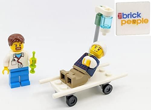 LEGO CIUDAD: MÉDICO Y PACIENTE CON CAMILLA Y IV - 4