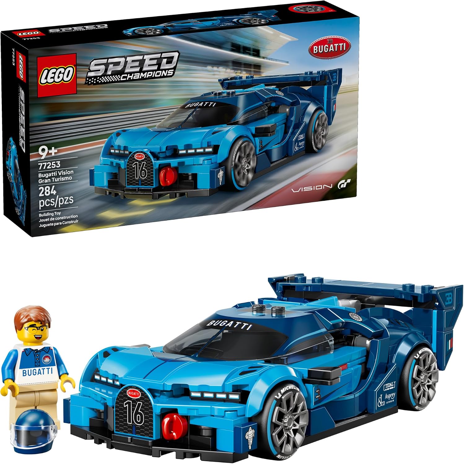 LEGO SPEED CHAMPIONS BUGATTI VISION GRAN TURISMO HYPER SPORTS CAR - JUEGO DE CONSTRUCCIÓN DE JUGUETE PARA NIÑOS Y JUGADORES - 1