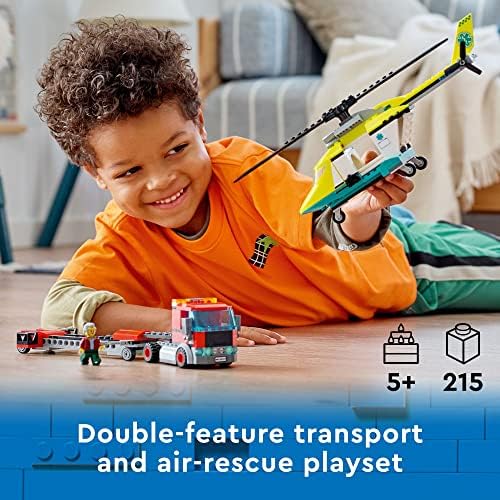 LEGO CITY GREAT VEHICLES - KIT DE CONSTRUCCIÓN DE HELICÓPTERO DE RESCATE 60343, CON CAMIÓN DE JUGUETE Y HELICÓPTERO - 6
