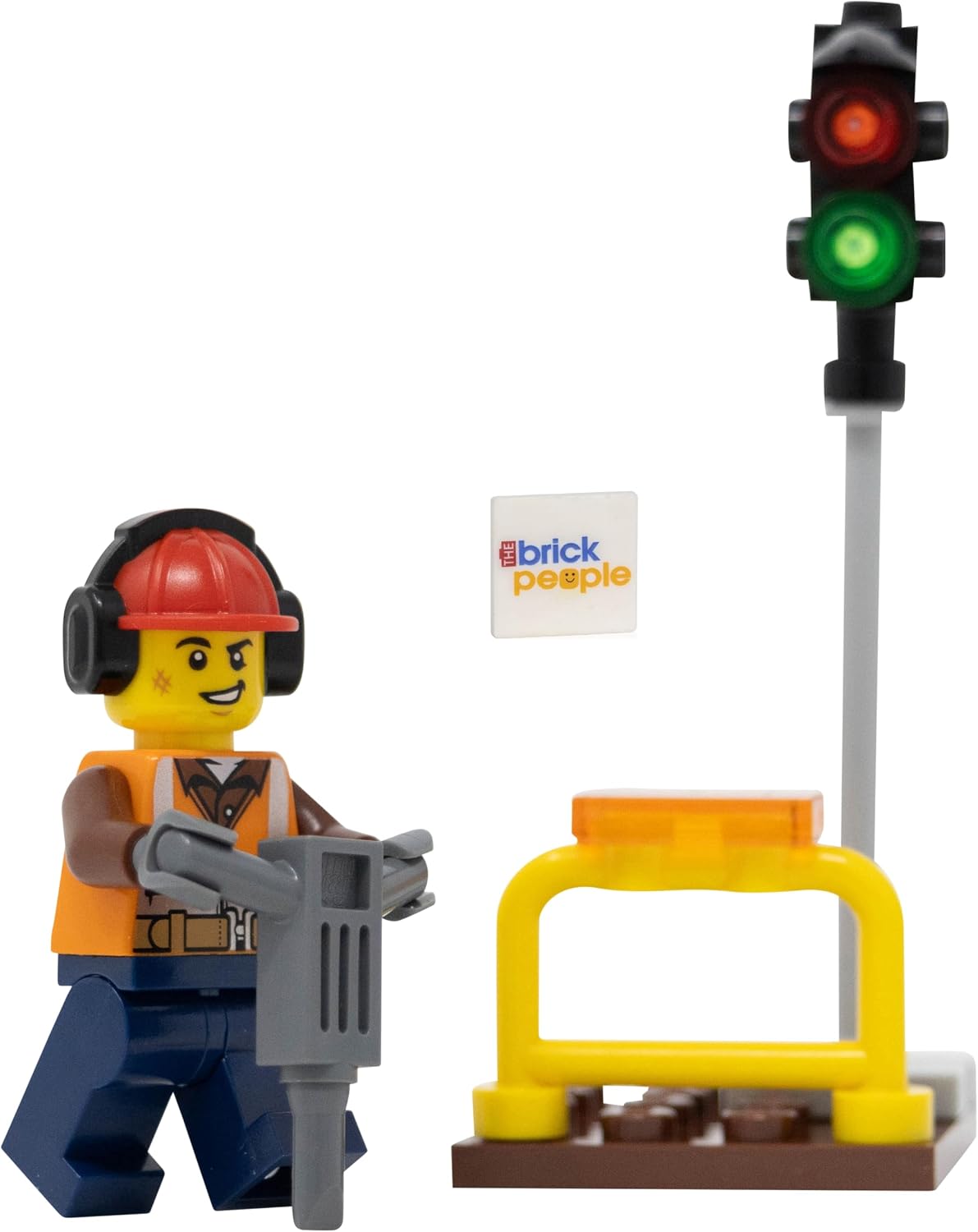 LEGO CIUDAD: TRABAJADOR DE LA CONSTRUCCIÓN CON MARTILLO NEUMÁTICO Y SEMÁFORO - 1