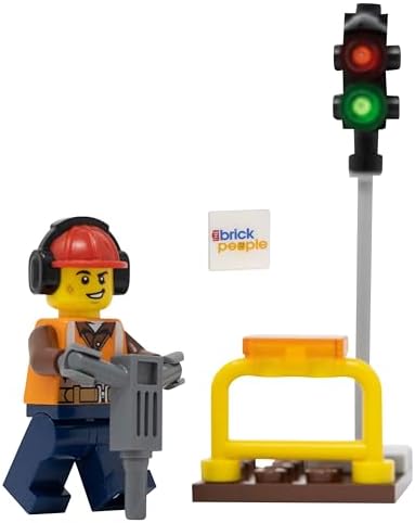 LEGO CIUDAD: TRABAJADOR DE LA CONSTRUCCIÓN CON MARTILLO NEUMÁTICO Y SEMÁFORO - 3