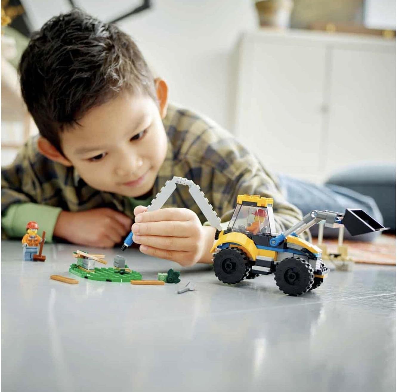 LEGO 60385 CITY GREAT VEHICLES - JUEGO DE CONSTRUCCIÓN DE EXCAVADORA CON MINI FIGURAS Y ACCESORIOS, IDEA DE REGALO, KIT - 6