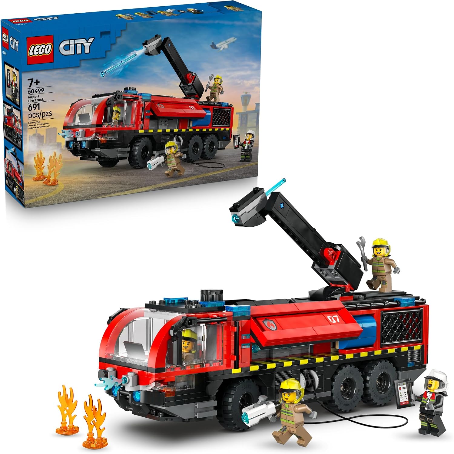 COCHE DE BOMBEROS DEL AEROPUERTO DE LEGO CITY PARA NIÑOS, JUGUETE DE CONSTRUCCIÓN - VEHÍCULO DE EMERGENCIA DE JUEGO DE ROL - 1