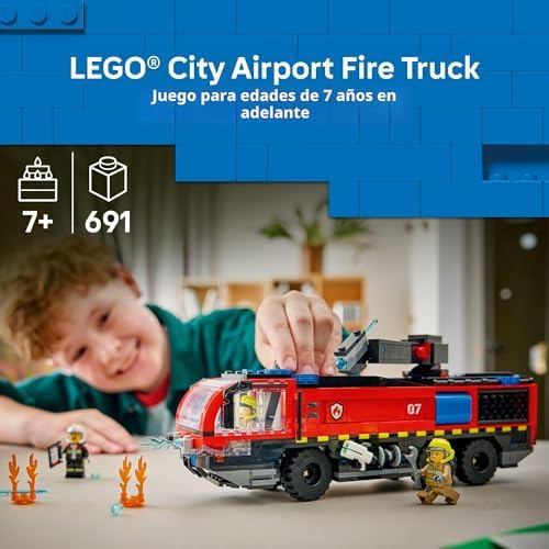 COCHE DE BOMBEROS DEL AEROPUERTO DE LEGO CITY PARA NIÑOS, JUGUETE DE CONSTRUCCIÓN - VEHÍCULO DE EMERGENCIA DE JUEGO DE ROL - 5