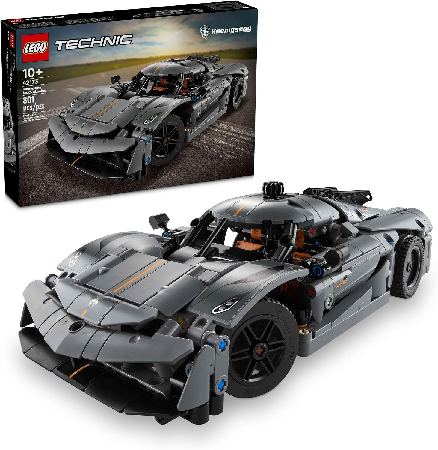 LEGO TECHNIC KOENIGSEGG JESKO ABSOLUT - HIPERAUTO GRIS, JUEGO DE CONSTRUCCIÓN DE AUTOS DEPORTIVOS PARA NIÑOS Y NIÑAS, - 1