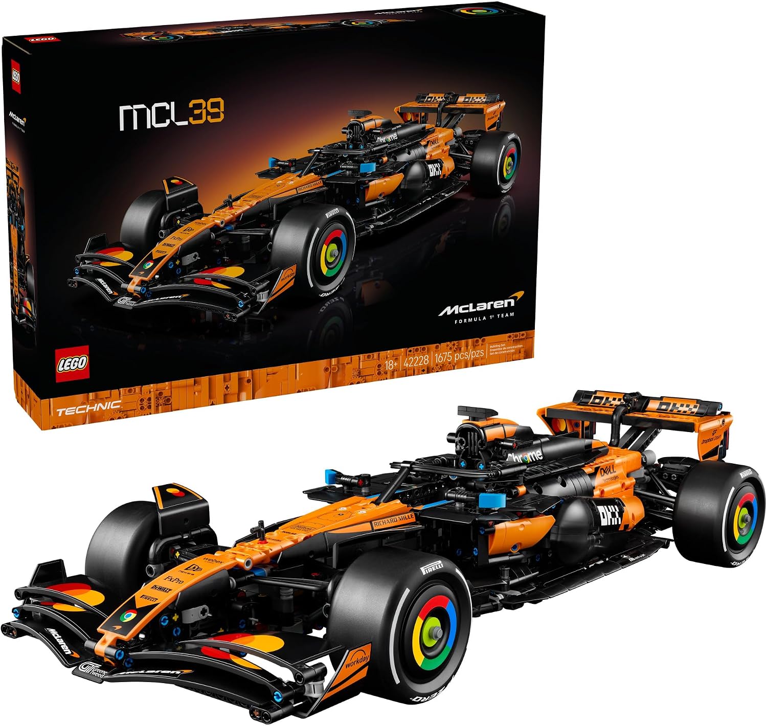 LEGO TECHNIC MCLAREN MCL39 F1 - JUEGO DE CONSTRUCCIÓN DE AUTOMÓVIL PARA ADULTOS, DECORACIÓN DE HABITACIÓN U OFICINA - 1