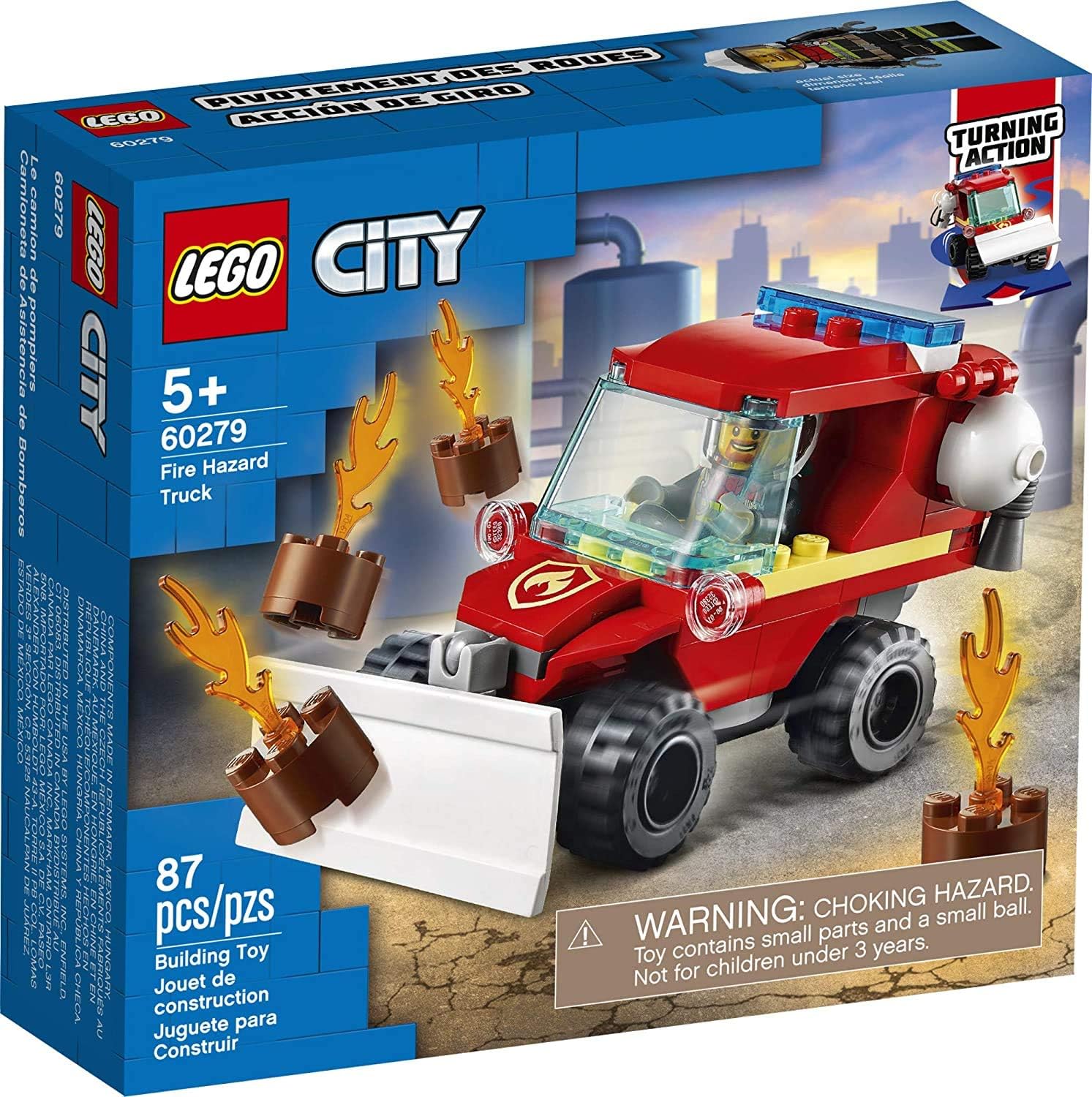 LEGO CITY FIRE HAZARD TRUCK 60279 KIT DE CONSTRUCCIÓN JUGUETE DE BOMBERO QUE HACE UN JUGUETE DE CONSTRUCCIÓN GENIAL - 1