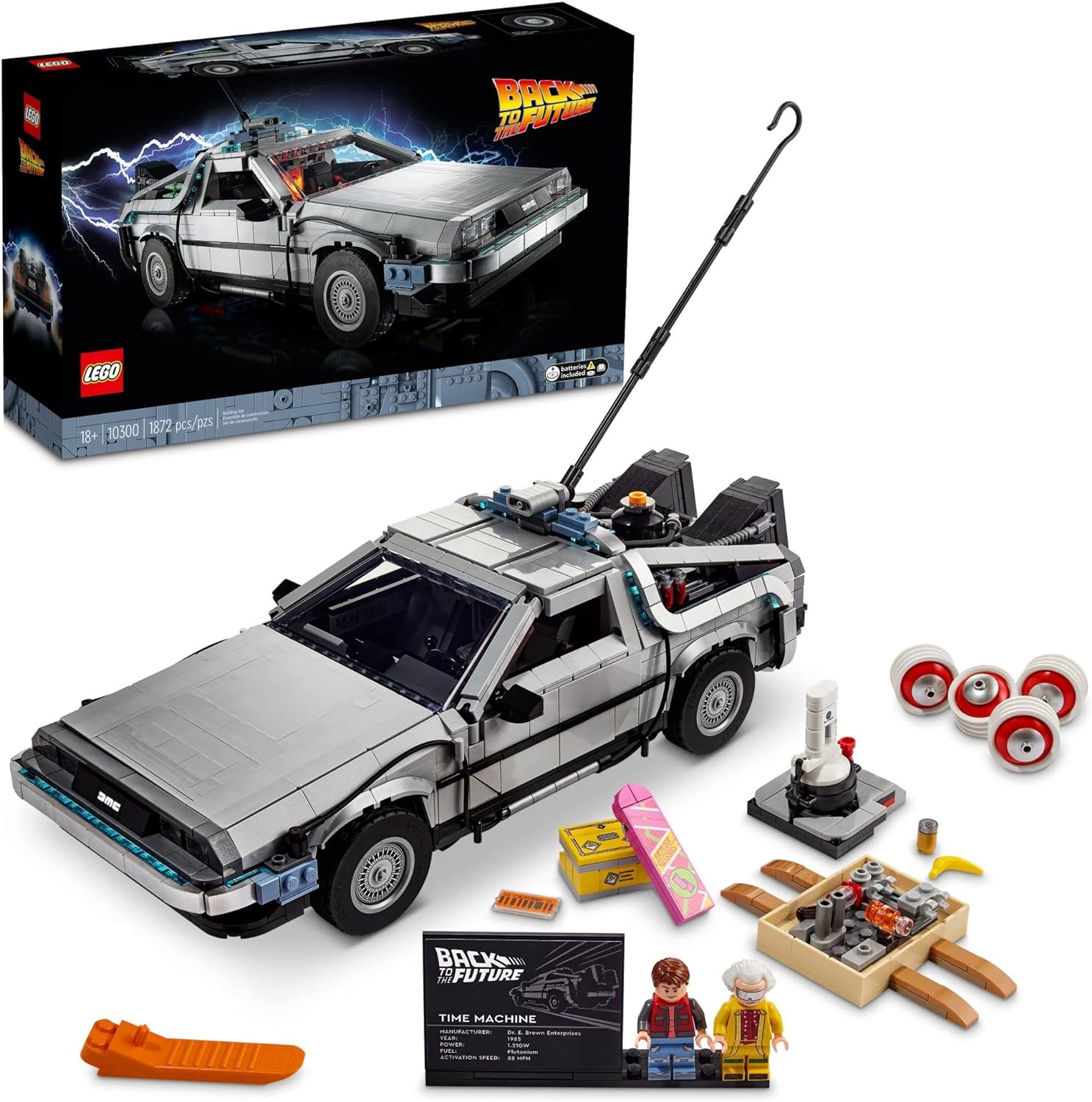 LEGO ICONS MÁQUINA DEL TIEMPO DE REGRESO AL FUTURO 10300, KIT DE CONSTRUCCIÓN DE AUTO MODELO BASADO EN EL DELOREAN - 1
